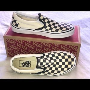 Black and white checkered board vans